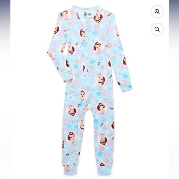 Ms. Rachel Toddler Girls' Print One-Piece Sleeper, Size 2T - Picture 1 of 2